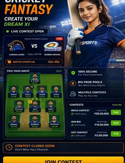 INR Rummy (inr rummy) fantasy cricket & matchday visual 3